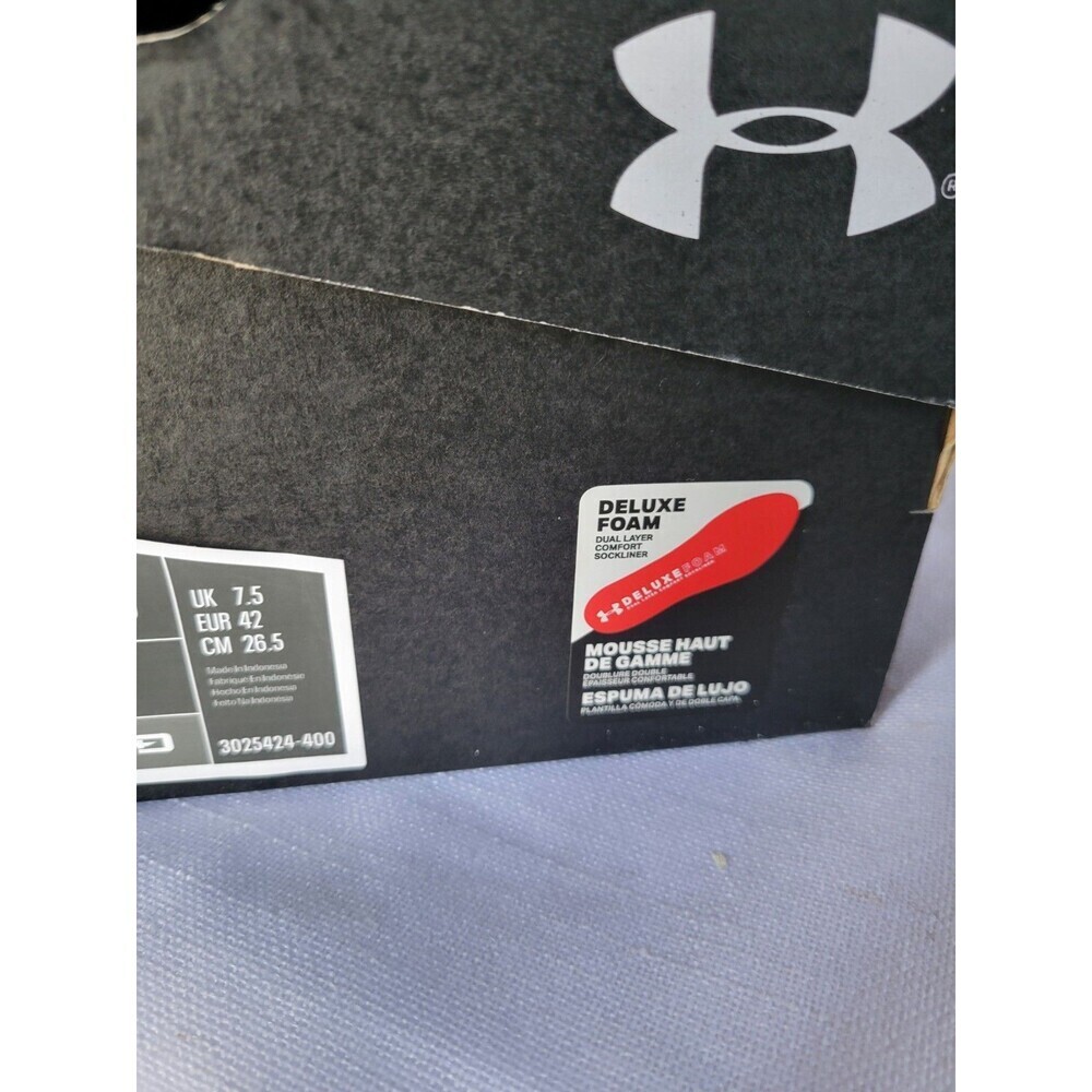Under Armour Men's Charged Pursuit 3 Tech Navy White 3025424-400 Size 8.5 - Picture 8 of 9
